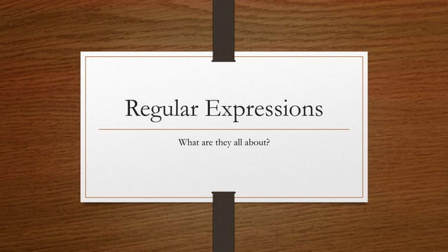 Regular Expressions | PPT