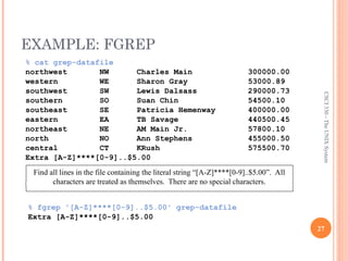Power point presentation on regex In the Unix system | PPT
