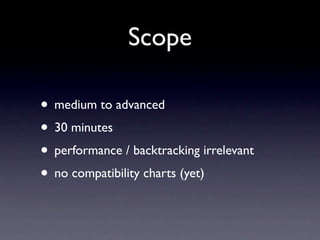 Advanced Regular Expressions Redux