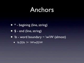 Advanced Regular Expressions Redux