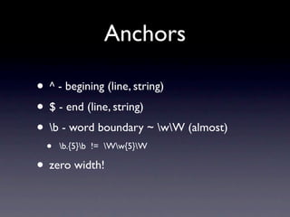 Advanced Regular Expressions Redux