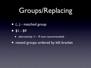 Advanced Regular Expressions Redux