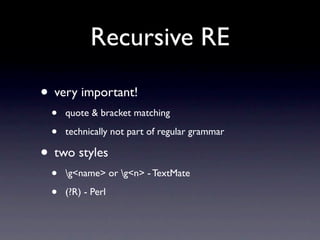 Advanced Regular Expressions Redux
