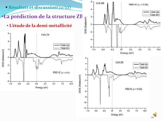 50
• L’étude de la demi-métallicité
•La prédiction de la structure ZB
 Résultats et discussion(22/22)
 