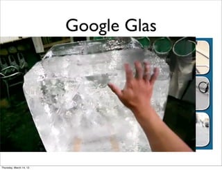 Google Glas




Thursday, March 14, 13
 