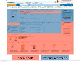 Social tools   Productinformatie
Thursday, March 14, 13
 