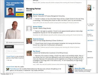 15th March 2012 – Social Media at Atradius / Rhian Thomas / Volendam   Page

Thursday, March 14, 13
 