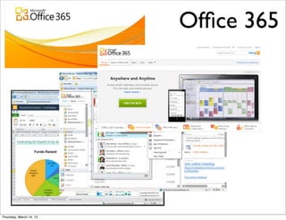 Ofﬁce 365




Thursday, March 14, 13
 