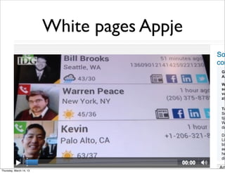 White pages Appje




Thursday, March 14, 13
 