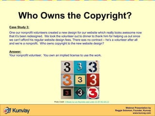 Who Owns the Copyright?
Case Study 3:
One our nonprofit volunteers created a new design for our website which really looks...