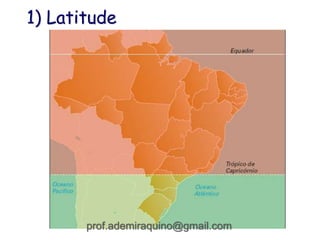1) Latitude
prof.ademiraquino@gmail.com