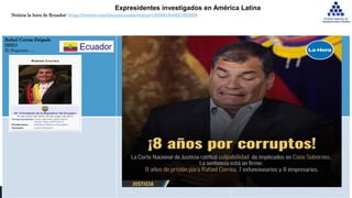 Expresidentes investigados en América Latina
Rafael Correa Delgado
(2021)
El Supremo …
Noticia la hora de Ecuador: https://twitter.com/lahoraecuador/status/1303081849321852928
 
