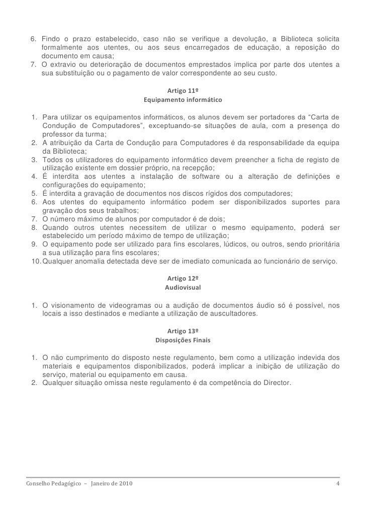 Regimento da biblioteca