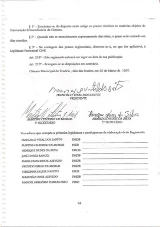 Regimento interno tenório pb