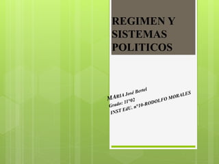 REGIMEN Y
SISTEMAS
POLITICOS
 