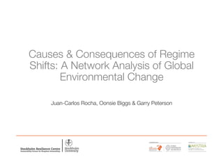 Causes & Consequences of Regime
Shifts: A Network Analysis of Global
Environmental Change
Juan-Carlos Rocha, Oonsie Biggs & Garry Peterson
 