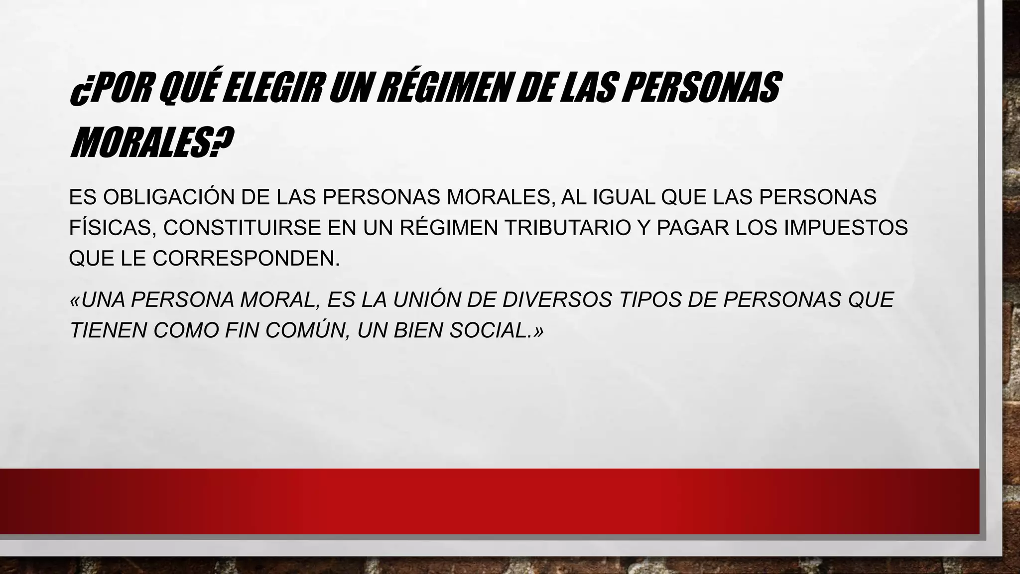 Regímenes de las personas fisicas y personas morales | PPTX | Personal ...