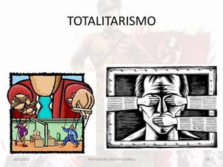 TOTALITARISMO
20/5/2013 24PROFESSORA CRISTINA SOARES
 