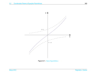 5.2                             ¸˜
      Coordenadas Polares e Equacoes Param´ tricas
                                          e                                                     343




                                                           y




                                                (0, 1/2)




                                                                             x


                                                               (0, −1/2)




                                                                     ´
                                            Figura 5.41 – Seno hiperbolico




Marco 2012
   ¸                                                                             Reginaldo J. Santos
 