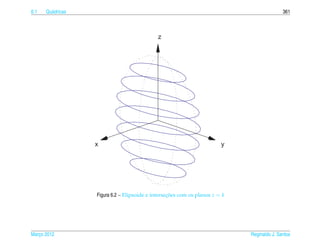 6.1   Qu´ dricas
        a                                                                                    361



                                             z




                   x                                                     y




                   Figura 6.2 – Elipsoide e intersecoes com os planos z = k
                                                   ¸˜




Marco 2012
   ¸                                                                          Reginaldo J. Santos
 