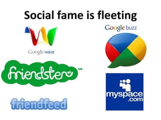 Social fame is fleeting

 