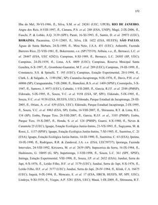 172
Ilha do Mel, 30-VI-1986, fl., Silva, S.M. et al. 24241 (UEC, UPCB); RIO DE JANEIRO,
Angra dos Reis, 8-VIII-1997, fl., Câmara, P.S. et al. 248 (ESA, UNIP); Magé, 2-IX-2006, fl.,
Fiaschi, P. & Lobão, A.Q. 3139 (SPF); Parati, 16-XI-1993, fl., Santin, D. et al. 29973 (UEC);
RORAIMA, Pacaraima, 12-V-12005, fl., Silva, J.B. 1422 (ESA, HUEFS); SÃO PAULO,
Águas de Santa Bárbara, 24-X-1989, fl., Mira Neto, J.A.A. 451 (UEC); Anhembi, Fazenda
Barreiro Rico, 22-VIII-1981, fl., Bokermenn, s.n. (SP175519); Atibaia, s.a., fl., Bernacci, L.C. et
al. 28447 (ESA, UEC 62821); Campinas, 8-XI-1989, fl., Bernacci, L.C. 24305 (SP, UEC);
Campinas, 24-IX-1939, fl., Lima, A.S. 4809 (UEC); Campinas, Reserva Mnicipal Santa
Genebra, 6-X-1997, fl., Grombone-Guaratini, M.T. et al. 289 (UEC); Campinas, 19-III-1999, fl.,
Constancio, S.S. & Spinelli, T. 185 (UEC); Campinas, Estação Experimental, 20-I-1994, fl.,
Clark, L. & Salgado, A. 1190 (ISC, SP); Cananéia-Jacupiranga, 9-IX-1976, fl., Davis, P.H. et al.
60806 (SP); Caraguatatuba, 7-IX-2000, fl., Bianchini, R.S. et al. 1409 (SPSF); Cosmópolis, 3-X-
1947, fl., Santoro, J. 8973 (UEC); Cubatão, 1-VII-2005, fl., Garcia, R.J.F. et al. 2548 (PMSP);
Eldorado, 5-IX-1995, fl., Souza, V.C. et al. 9158 (ESA, SP, SPF); Eldorado, 5-IX-1995, fl.,
Souza, V.C. et al. 9158 (ESA, HUEFS, UEC); Eldorado, Parque Estadual de Jacupiranga, 28-III-
2005, fl., Oriani, A. et al. 639 (ESA, UEC); Eldorado, Parque Estadual Jacupiranga, 2-IX-1995,
fl., Souza, V.C. et al. 8963 (ESA, SP); Embu, 16-VIII-2007, fl., Shirasuna, R.T. & Lima, R.L.
134 (SP); Embu, Parque Tizo, 28-VIII-2007, fl., Garcia, R.J.F. et al., 3103 (PMSP); Embu,
Parque Tizo, 19-X-2007, fl., Honda, S. et al. 124 (PMSP); Guarei, 4-X-1980, fl., Neves &
Carantola 25 (UEC); Iguape, Estação Ecológica Juréia-Itatins, 21-VII-1993, fl., Sugiyama, M. &
Rossi, L. 1137 (SPSF); Iguape, Estação Ecológica Juréia-Itatins, 7-XI-1985, fl., Suemitsu, C. 21
(ESA); Iguape, Estação Ecológica Juréia-Itatins, 14-III-1990, fl., Suemitsu, C. 63 (ESA); Ipeúna,
10-IX-1990, fl., Rodrigues, R.R. & Zandoval, J.A. s.n. (ESA, UEC59737); Iporanga, Fazenda
Intervales, 24-VIII-1992, Kirizawa, M. et al. 2639 (SP); Itapecerica da Serra, 16-IX-1984, fl.,
Hashimoto, G. 10695 (G, SP); Itapetininga, 1-VIII-1998, fl., Souza, L.C. 361 (SPF, SPSF);
Itatinga, Estação Experimental, VIII-1998, fl., Souza, J.P. et al. 2632 (ESA); Jundiaí, Serra do
Japi, 8-X-1976, fl., Leitão Filho, H.F. et al. 3179 (UEC); Jundiaí, Serra do Japi, 8-X-1976, fl.,
Leitão Filho, H.F. et al. 3177 (UEC); Jundiaí, Serra do Japi, 28-IV-1984, fl., Klink, C.A. 16675
(UEC); Juquiá, 9-IX-1994, fl., Moncaio, E. et al. 17 (ESA, HRCB, HUEFS, SP, SPF, UEC);
Lindoya, 9-XI-1939, fl., Viegas, A.P. 5281 (ESA, UEC); Mauá, 1-IX-2009, fl., Shirasuna, R.T.
 