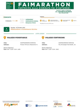 Itinerari Regione Piemonte FAImarathon