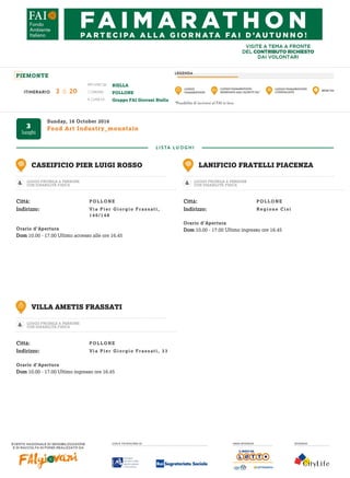 Itinerari Regione Piemonte FAImarathon