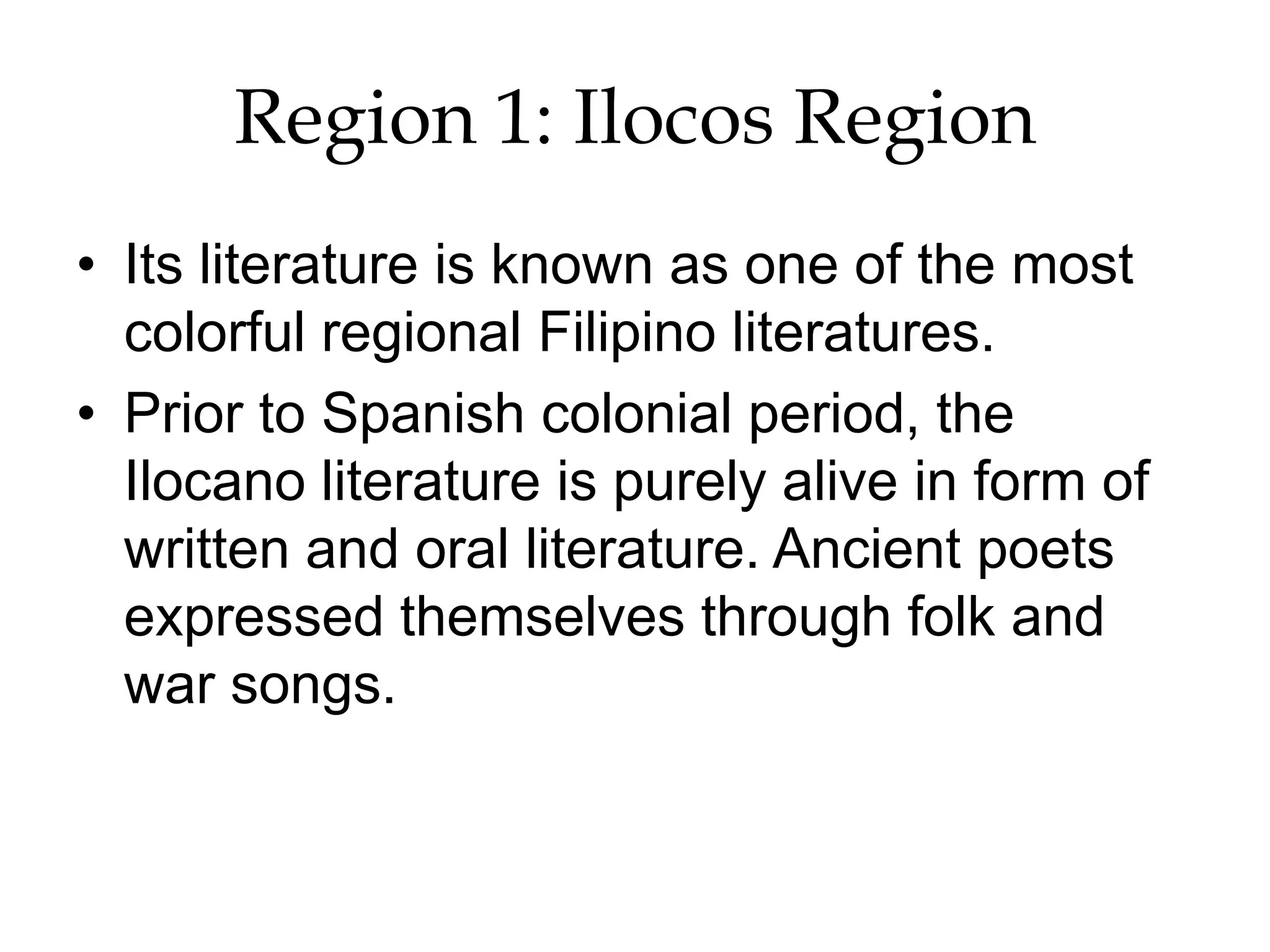 Region 1 Philippine Literature | PPTX