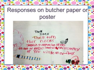 Responses on butcher paper or
poster
 
