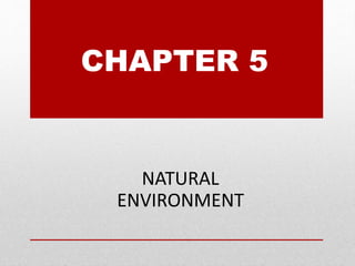 CHAPTER 5
NATURAL
ENVIRONMENT
 