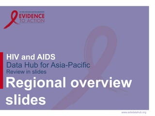 www.aidsdatahub.org
HIV and AIDS
Data Hub for Asia-Pacific
Review in slides
Regional overview
slides
 