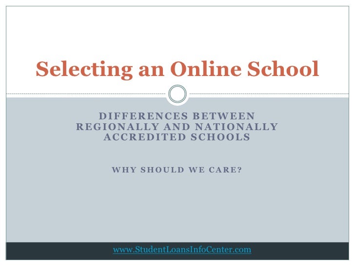 Regional vs national accredited online schools