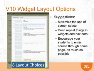 D2L Regional Events 2014 - Building Custom Widgets in Brightspace | PPTX