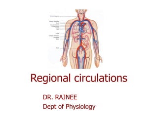 Regional circulations
DR. RAJNEE
Dept of Physiology
 