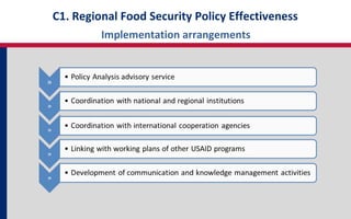 Regional Food Security Policy Effectiveness and Sustainable Agriculture Program