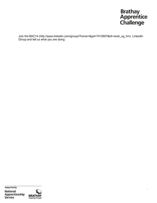 Join the BAC14 (http://www.linkedin.com/groups?home=&gid=7415907&trk=anet_ug_hm) LinkedIn
Group and tell us what you are doing

6

 