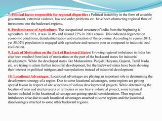 REGIONAL IMBALANCE in india its causes and consequences' | PPTX