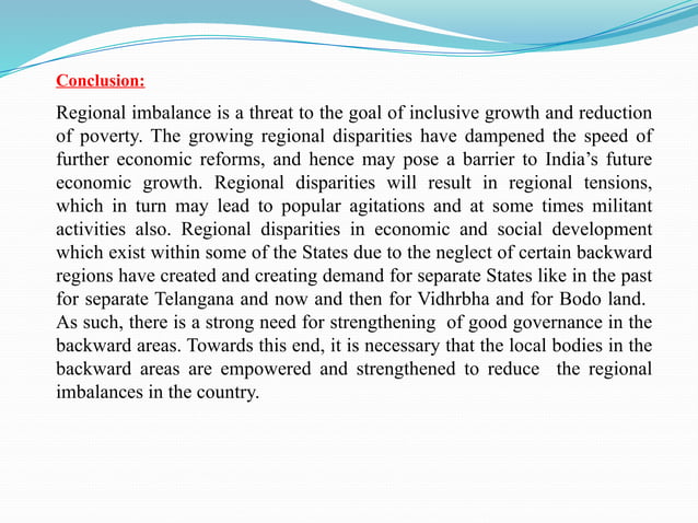 REGIONAL IMBALANCE in india its causes and consequences' | PPTX