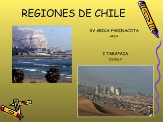 REGIONES DE CHILE XV ARICA-PARINACOTA ARICA I TARAPACA IQUIQUE 