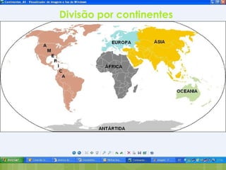 Divisão por continentes 
