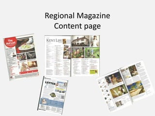 Regional Magazine
Content page
 