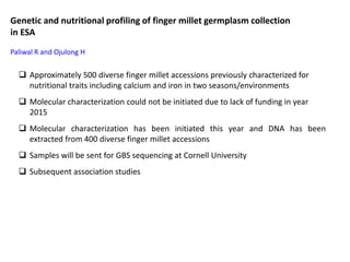 Regional planning meet Harare : Genomics- ESA  by Damaris Achieng odeny