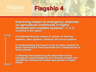 The Regional Plan for Collective Action in Eastern & Southern Africa: improving post-crisis recovery through agricultural research