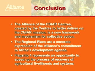 The Regional Plan for Collective Action in Eastern & Southern Africa: improving post-crisis recovery through agricultural research