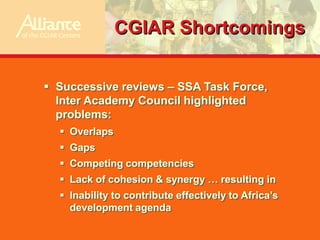 The Regional Plan for Collective Action in Eastern & Southern Africa: improving post-crisis recovery through agricultural research