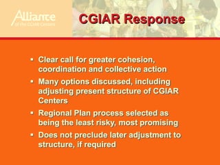 The Regional Plan for Collective Action in Eastern & Southern Africa: improving post-crisis recovery through agricultural research