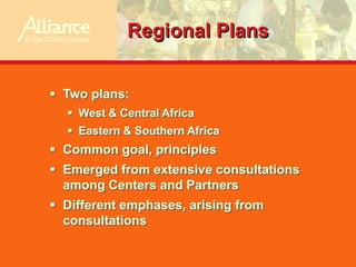 The Regional Plan for Collective Action in Eastern & Southern Africa: improving post-crisis recovery through agricultural research