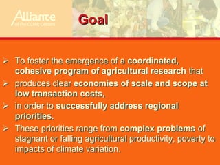 The Regional Plan for Collective Action in Eastern & Southern Africa: improving post-crisis recovery through agricultural research