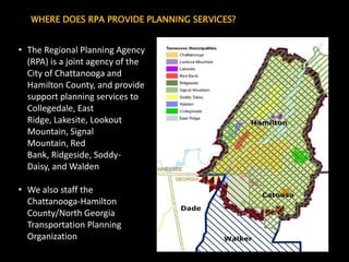 Develop plans for large and small areas (area, district, community, neighborhood) that generally focus on land use, transportation and urban design issues/opportunities